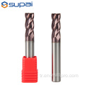 Katı Karbür 4Flutes Kare End Mill CNC Araçları